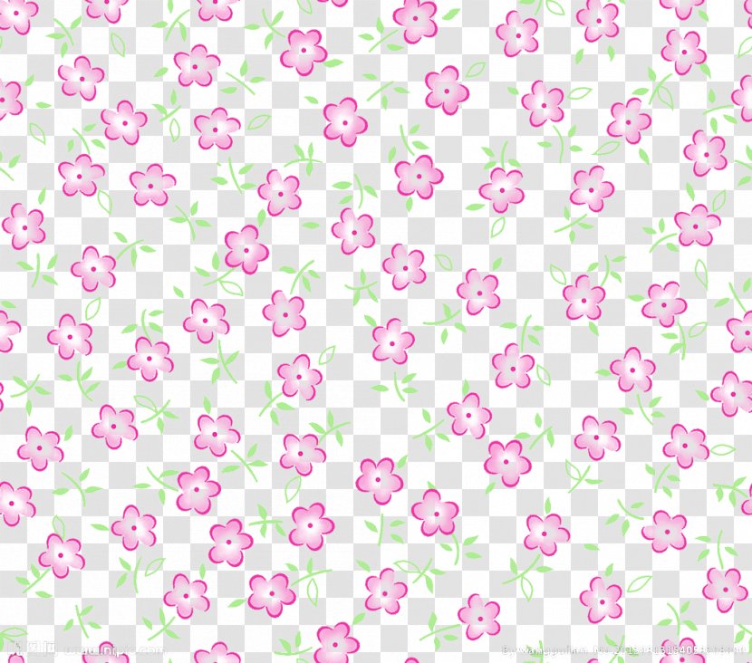 Pink Flower Purple - Green - Free To Pull The Small Floral Pattern Transparent PNG