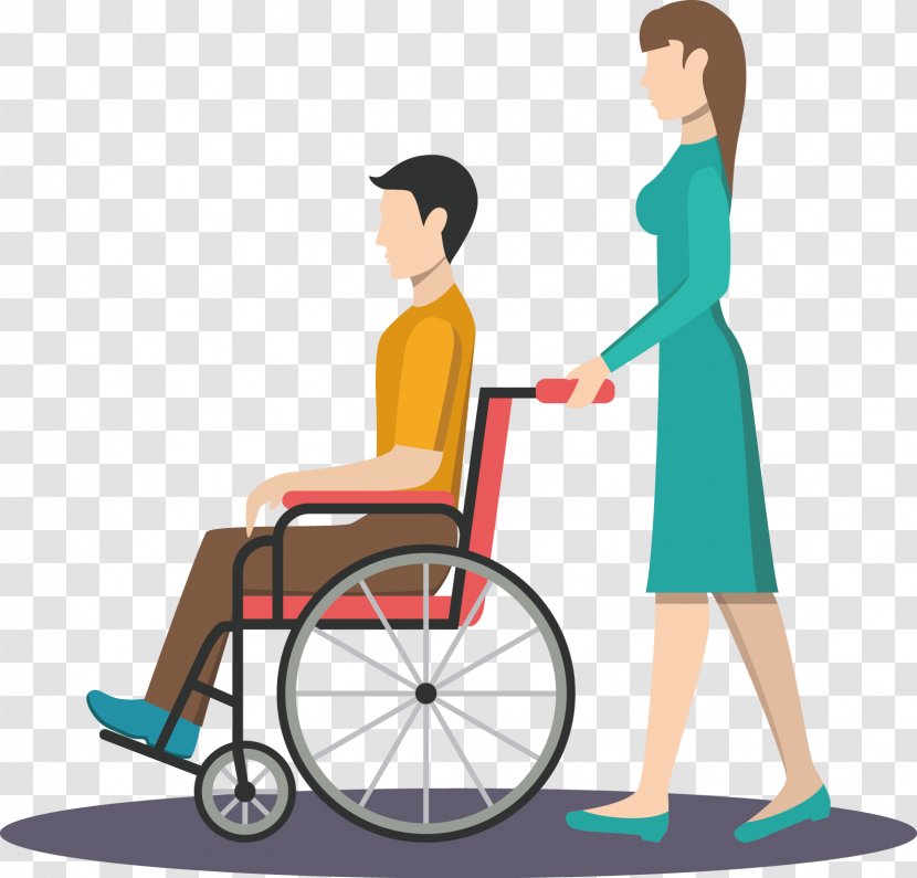 Wheelchair Patient Nursing Clip Art - Human Behavior - Push The Transparent PNG