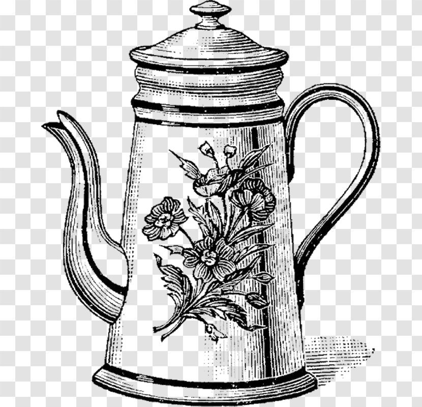 Jug Teapot Drawing Kettle - Kitchen - Coffee Old Transparent PNG