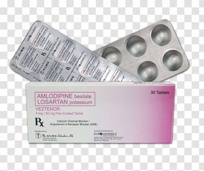 Losartan/hydrochlorothiazide Amlodipine Pharmaceutical Drug Tablet Transparent PNG
