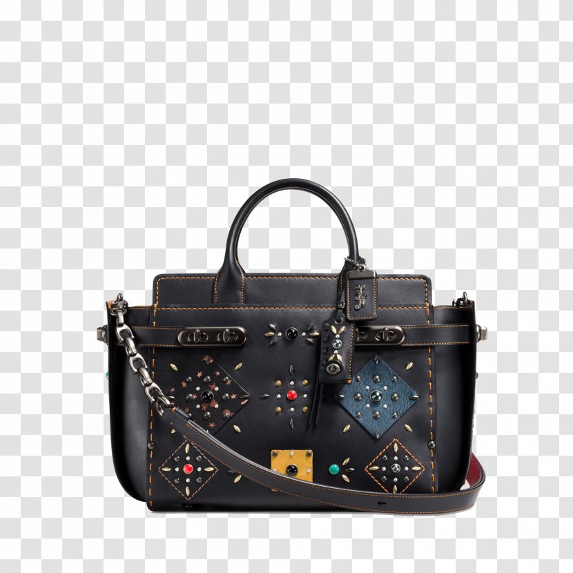 Tapestry Swagger Coach Handbag Leather - Bag - Rivets Transparent PNG