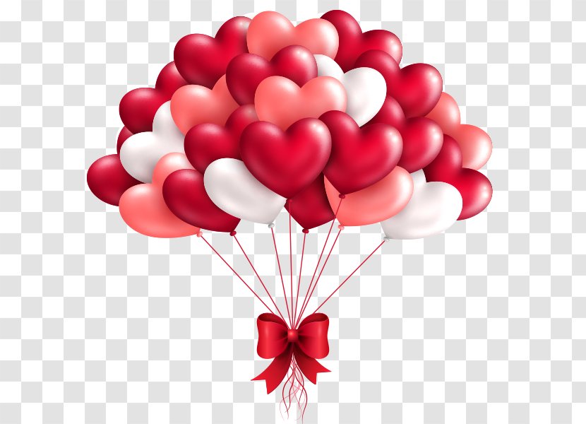 Heart-Shaped Balloons Birthday Valentine's Day - Love - Red Balloon Transparent PNG