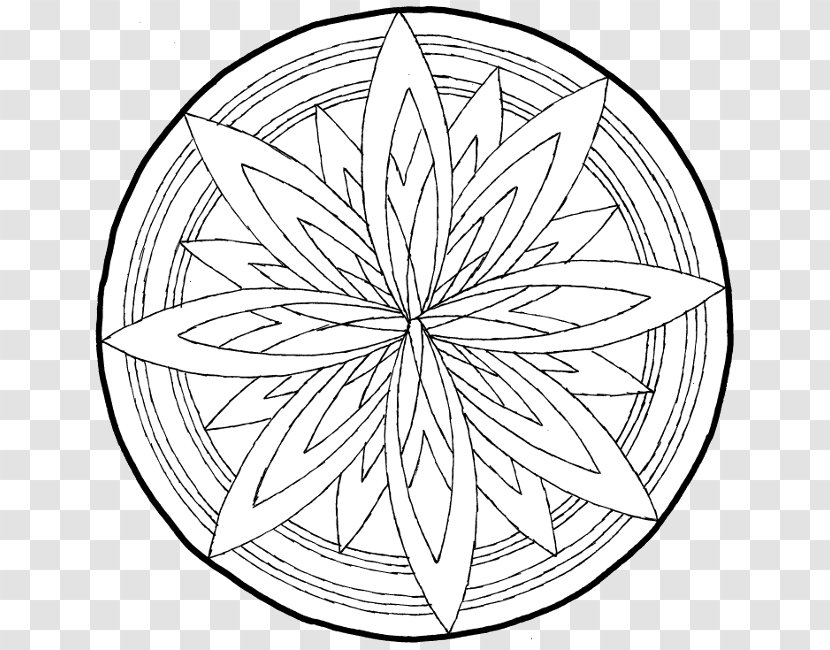 Line Art Drawing Circle Leaf Bicycle Wheels - Mandala Transparent PNG