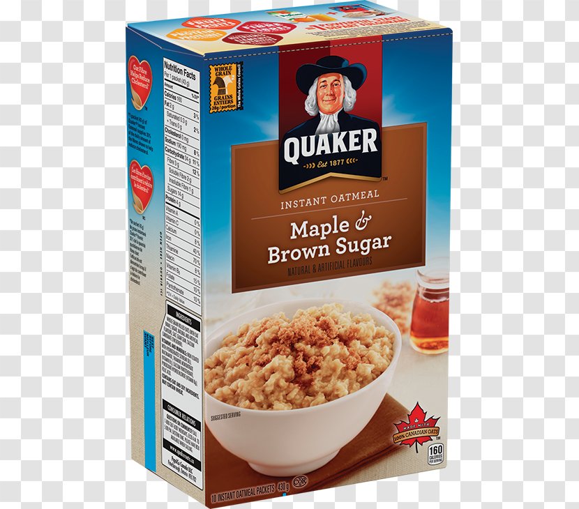 Quaker Instant Oatmeal Breakfast Cereal Oats Company - Sugar Transparent PNG