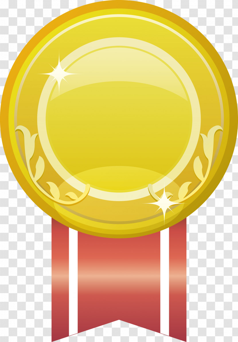 Gold Badge Ribbon Badge Blank Badge Transparent PNG