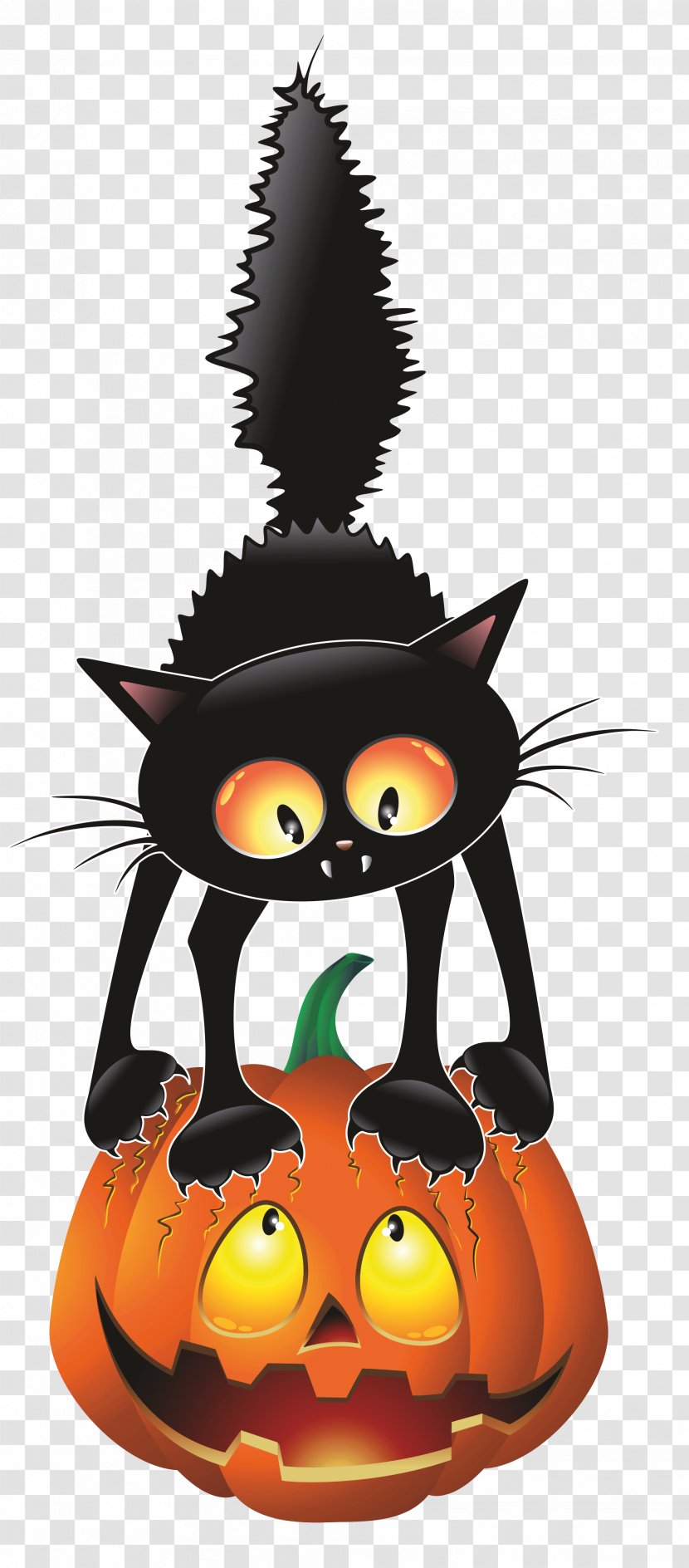 Black Cat Halloween Cartoon Clip Art - Witch Transparent PNG