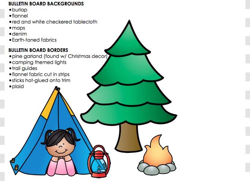 Classroom Camping Christmas Tree Bulletin Board Clip Art - Pictures Of Classrooms Transparent PNG