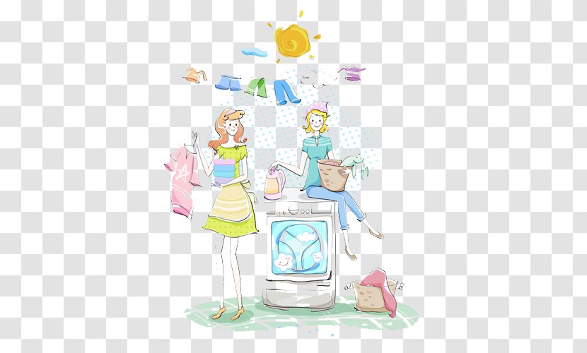 Washing Machine Cartoon Illustration - Stock Footage - Picture Transparent PNG