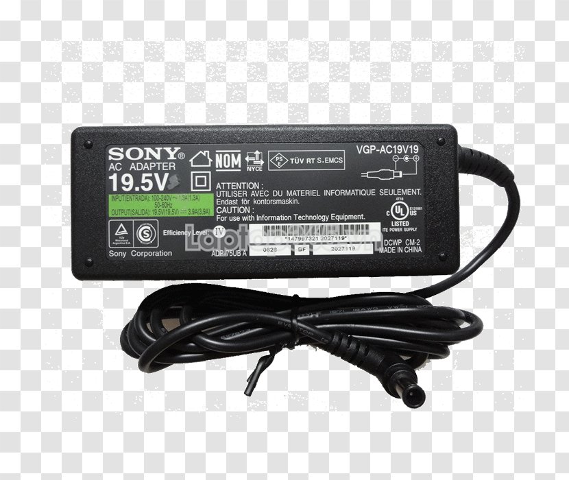 AC Adapter VAIO Fit 15E Laptop Sony Vaio FE Series - Power Converters - 14 Laptops Transparent PNG