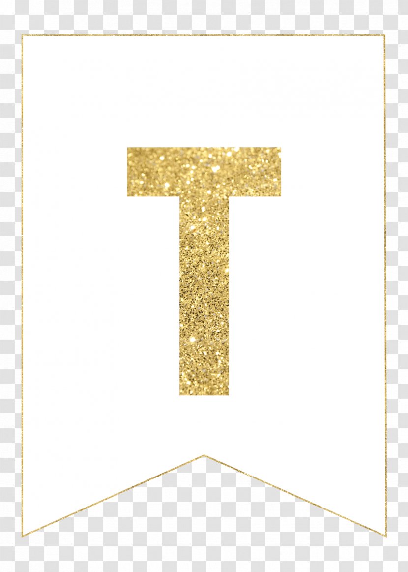 Letter Case English Alphabet M - Cross - GOLD BANNER Transparent PNG