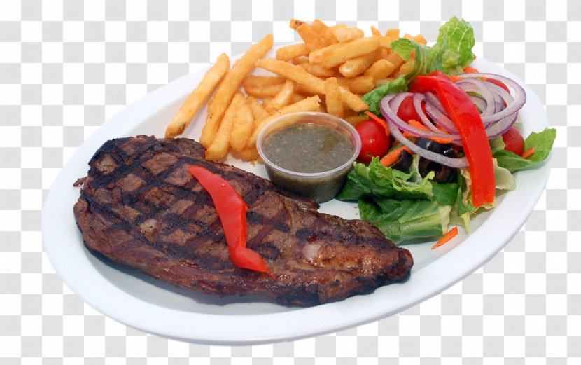 French Fries Steak Frites Full Breakfast Mixed Grill Sirloin - Frame - Food Photography Transparent PNG