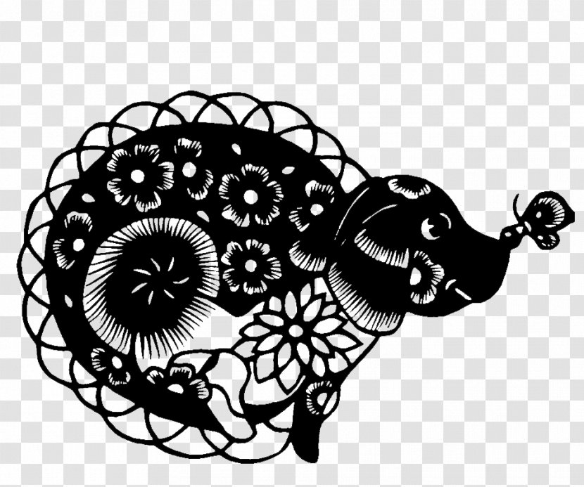Papercutting Black And White - Monochrome - Dog Transparent PNG