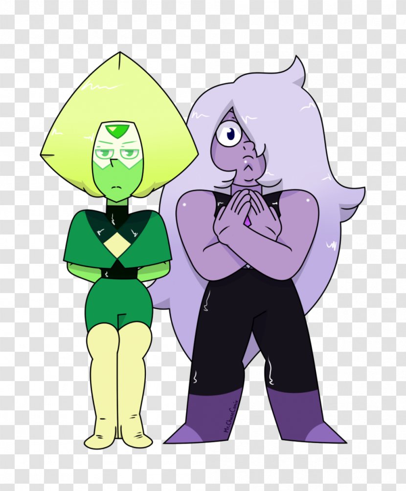 Fan Art Amethyst Peridot Drawing - Silhouette - Attire Transparent PNG