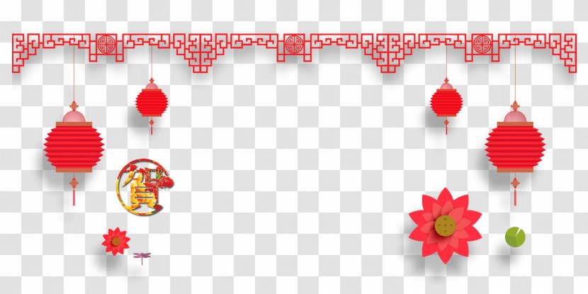 Chinese New Year Banner Poster - Japanese Lanterns Transparent PNG