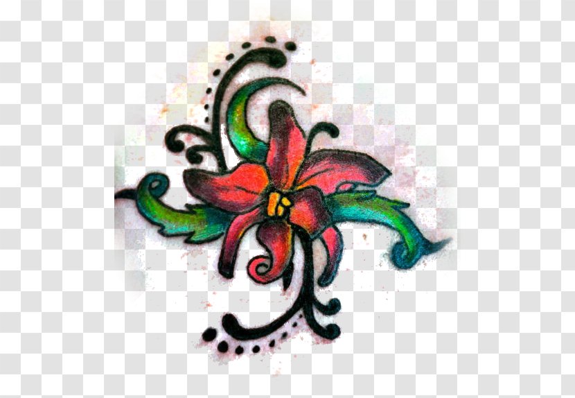 Flower Abziehtattoo Orchids India Ink - Symbol Transparent PNG