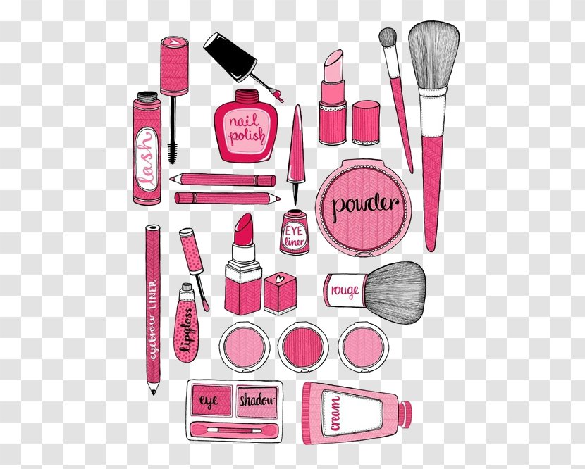 Cosmetics Illustration Drawing Clip Art Make-up Artist - Makeup - Messy Supplies Tumblr Transparent PNG