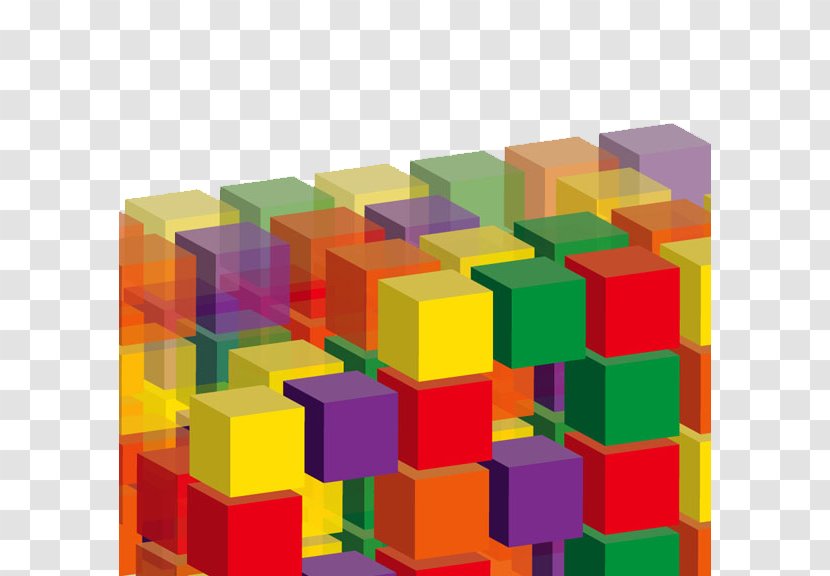 Cube Color Geometry Three-dimensional Space - Colored Cubes Transparent PNG
