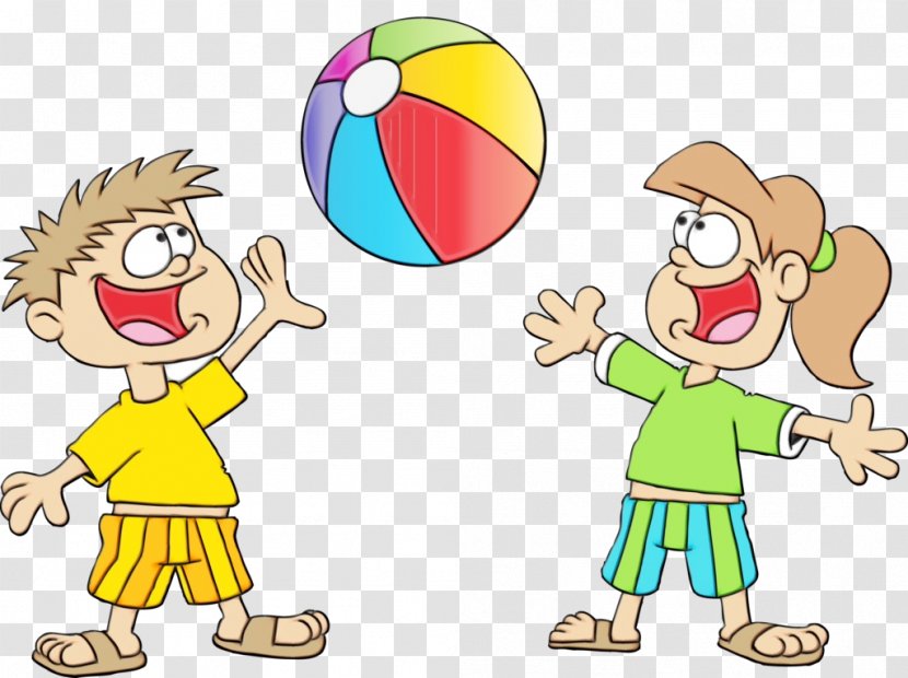 Cartoon Playing With Kids Sports Sharing Throwing A Ball - Interaction - Fun Transparent PNG