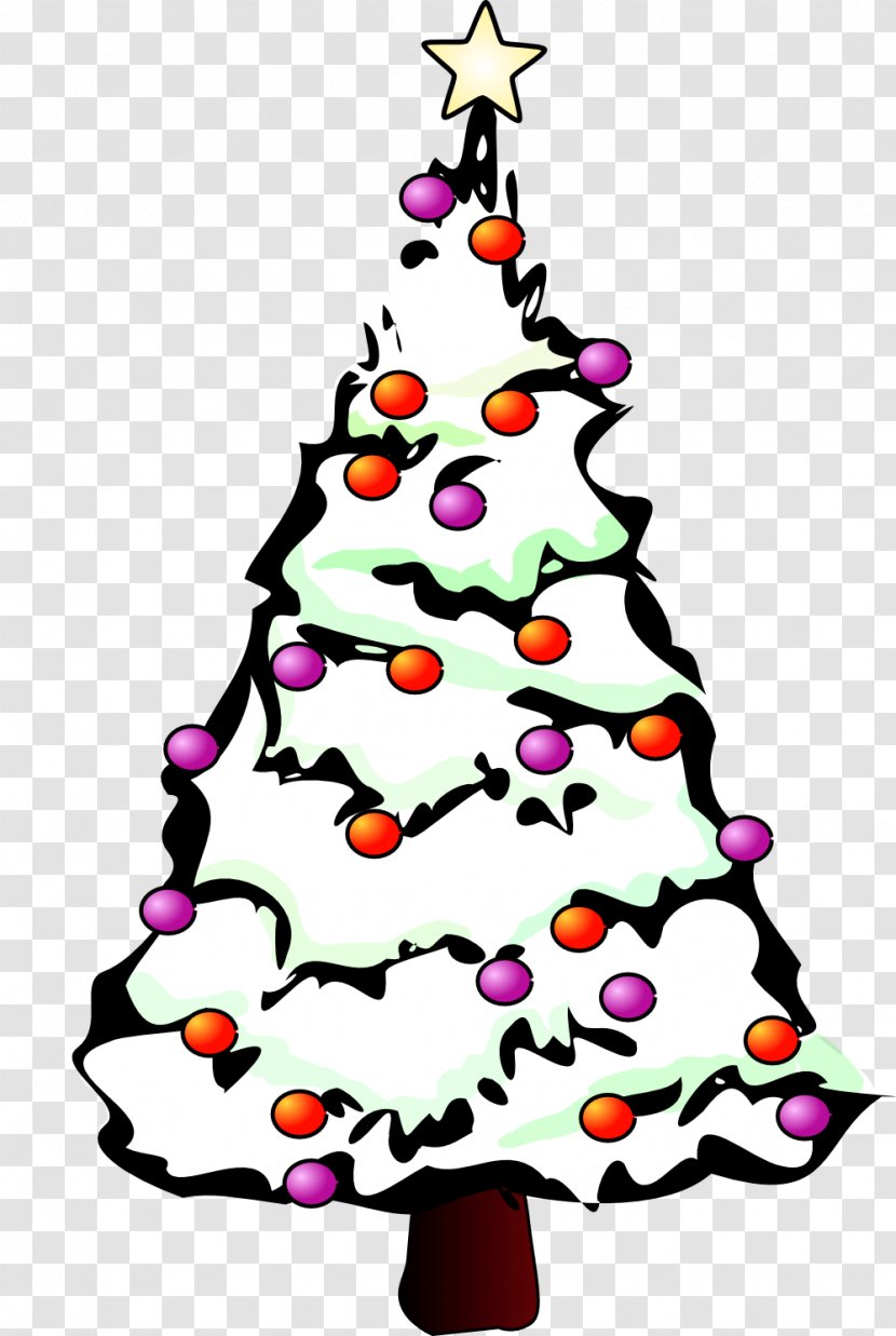 Christmas Tree Clip Art - Coloring Book - Line Drawing Transparent PNG