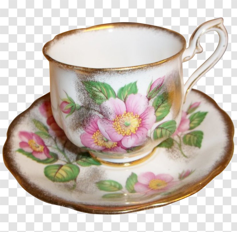 Tableware Saucer Coffee Cup Ceramic Mug - Hand Painted Teacup Transparent PNG