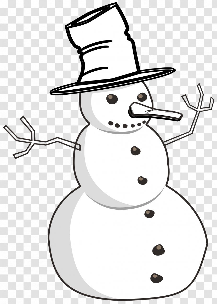 Black And White YouTube Clip Art - Fictional Character - Drawing Snowman Transparent PNG