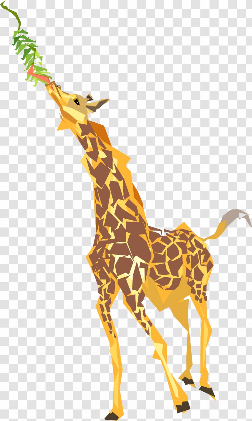 Giraffe Eating Leaf Clip Art - Public Domain - Animated Cliparts Transparent PNG