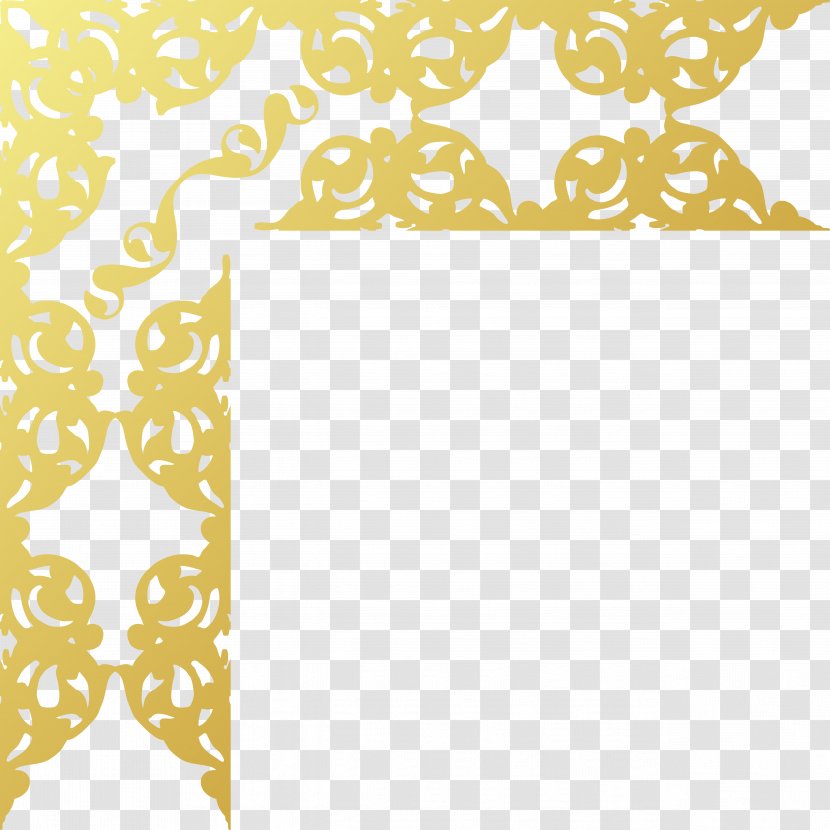 China Pattern - Retro Style - Gold Frame Transparent PNG