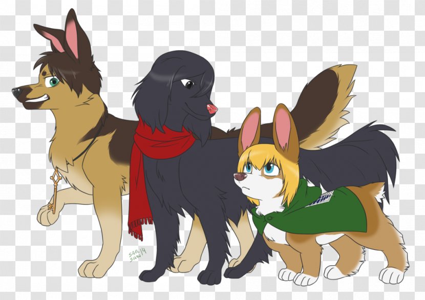 German Shepherd Puppy Eren Yeager Armin Arlert Attack On Titan - Character - Drawing Dog Transparent PNG