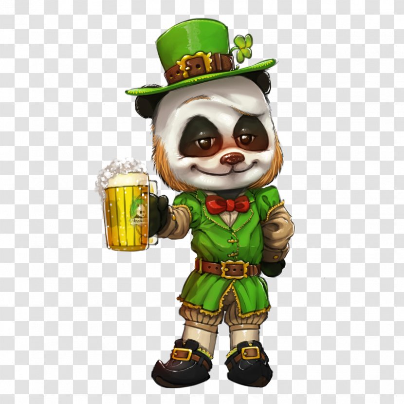 Giant Panda Drawing Digital Art Painting Irish People - Clown - Clover Transparent PNG