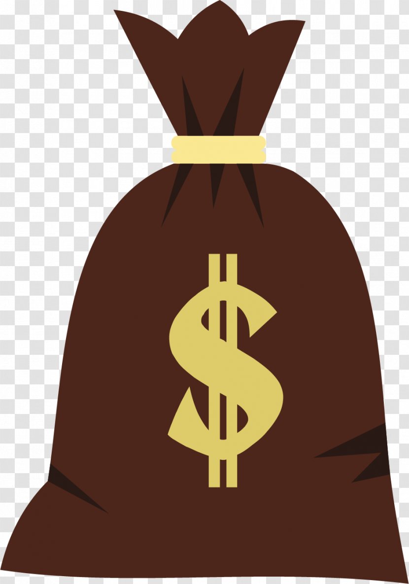 Money Bag Banknote - Cartoon Brown Purse Transparent PNG