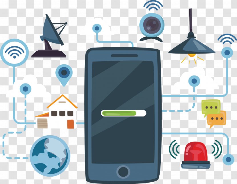 Internet Of Things Business Service Sensor Mobile Phone - Smartphone - Cartoon Model Transparent PNG