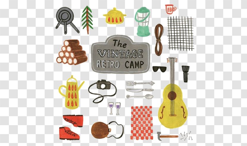Exhibition Illustration - Printmaking - Cartoon Forest Camping Elements Transparent PNG