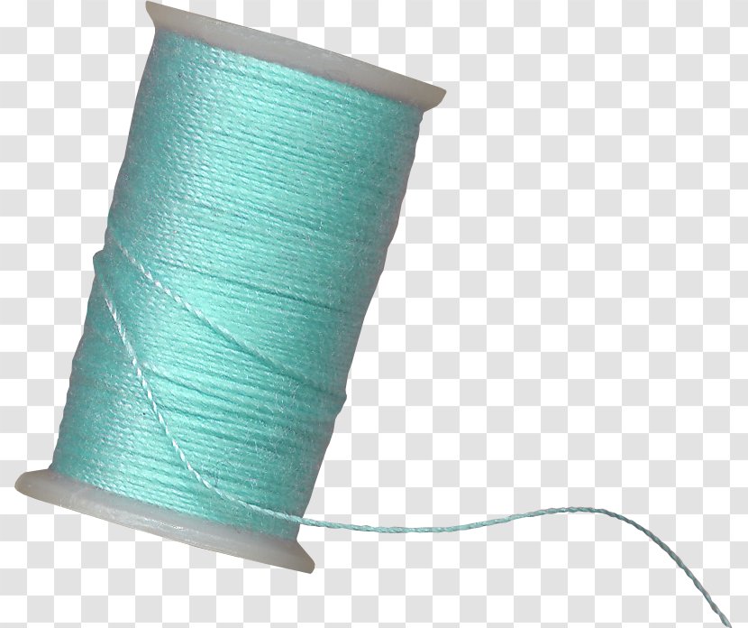 Sewing Needle Yarn - Bobbin - Blue Cylinder Transparent PNG