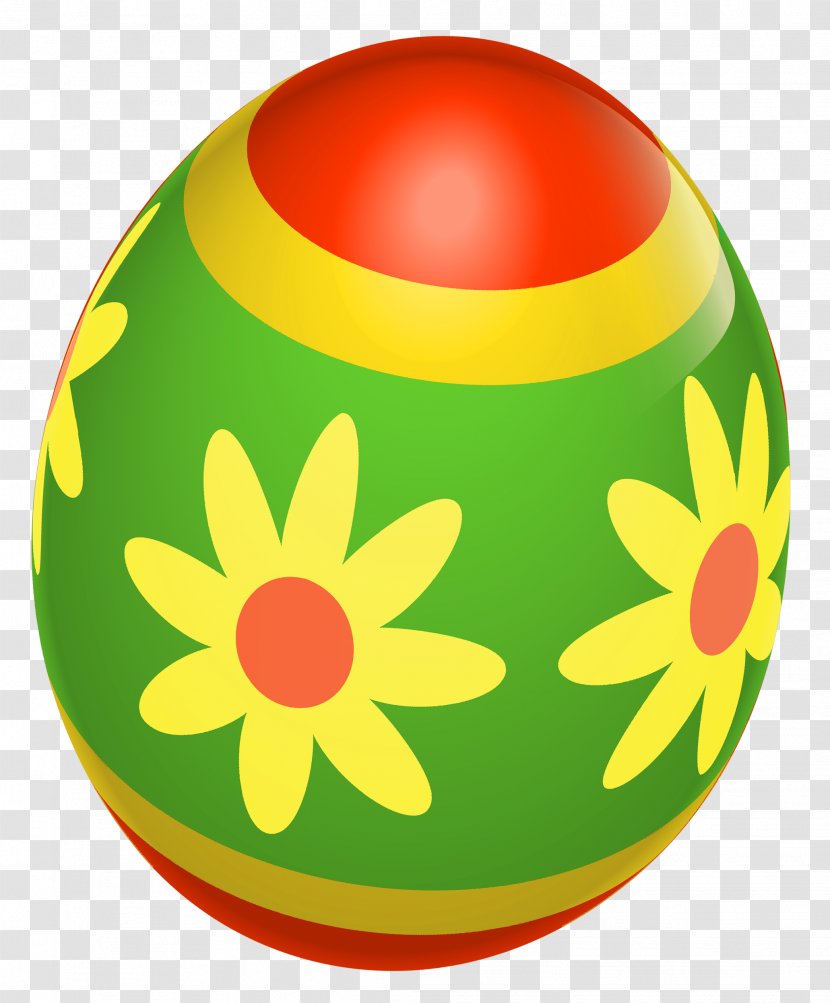 Circle Fruit Orange Easter Egg - Chocolate - Red And Green With Flowers Picture Transparent PNG