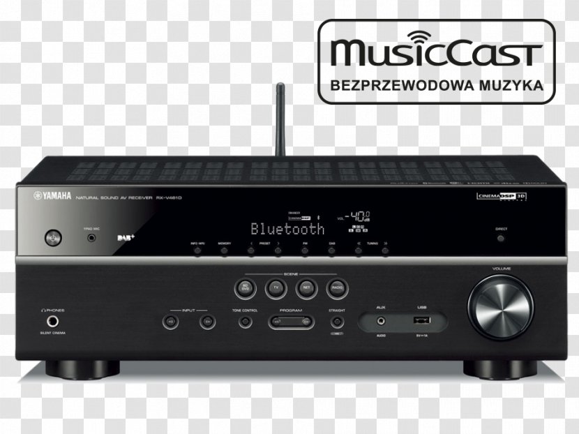AV Receiver Yamaha Corporation 5.1 Surround Sound Home Theater Systems Radio - Electronic Instrument - Technology Transparent PNG