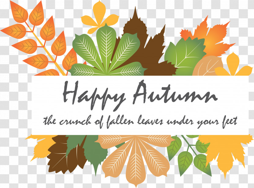 Hello Autumn Happy Fall Autumn Background Transparent PNG