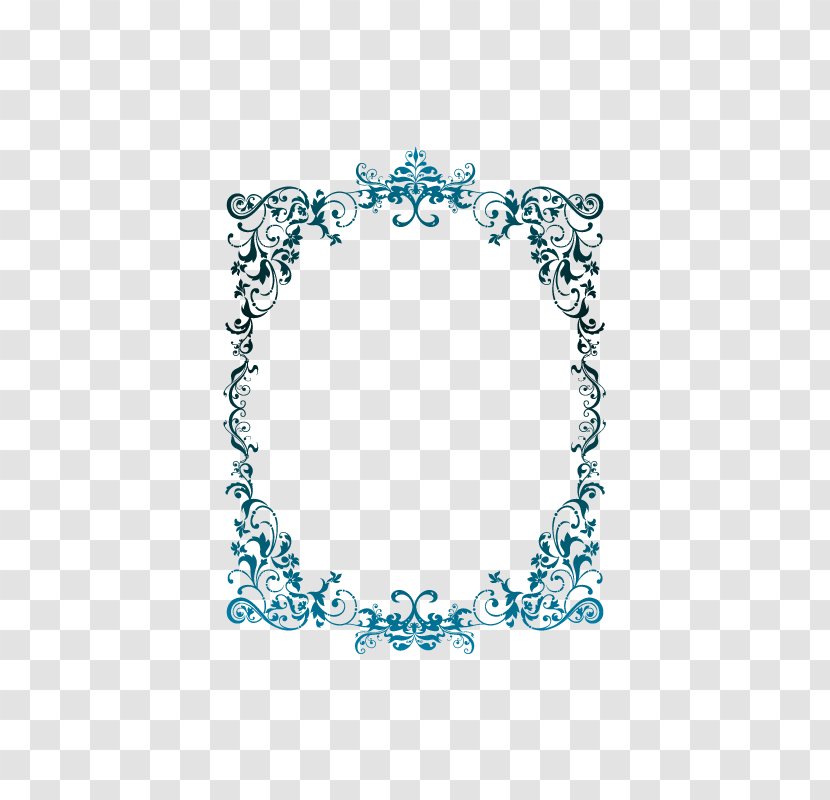 Blue Pattern Decorative Borders - Frame - Silhouette Transparent PNG