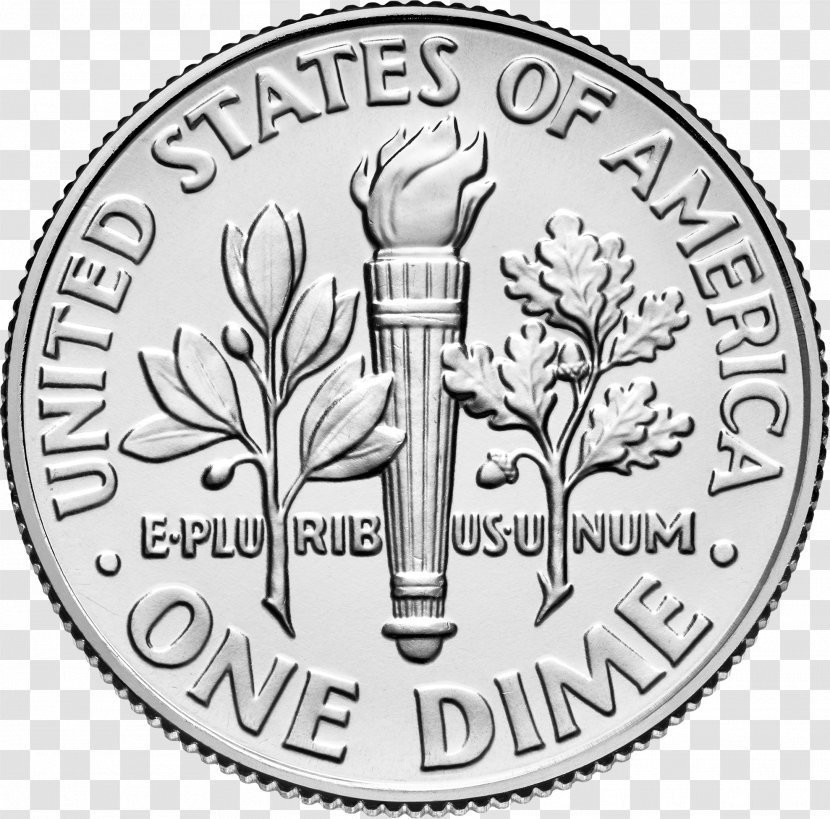 Philadelphia Mint Roosevelt Dime Penny Coin - Half Dollar - Lakshmi Gold Transparent PNG