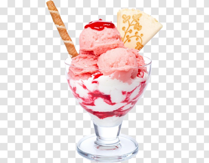 Sundae Ice Cream Cones Strawberry - Cup Transparent PNG