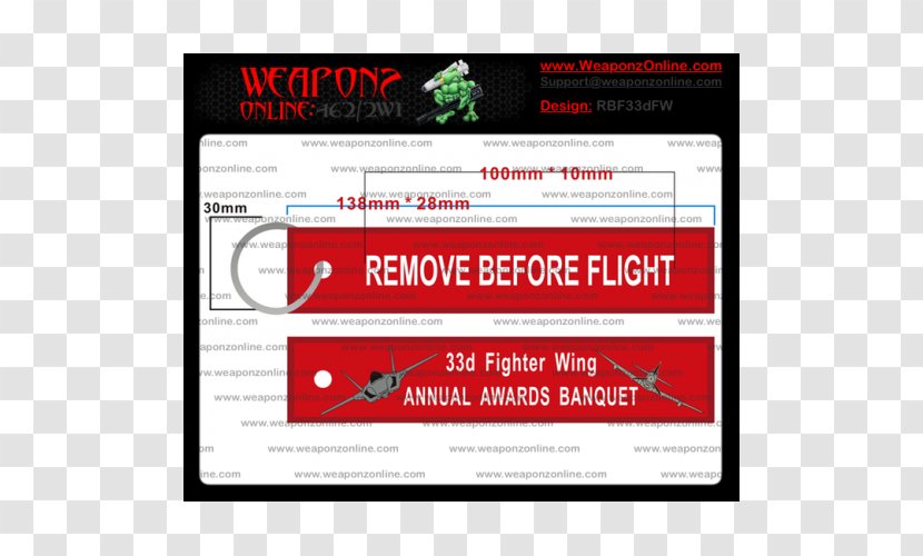 Aircraft Remove Before Flight Key Chains Display Advertising General Dynamics F-16 Fighting Falcon - Brand Transparent PNG
