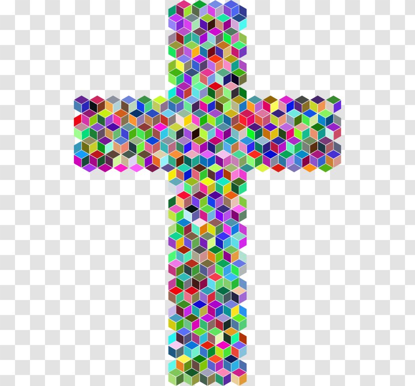 Christian Cross Color Clip Art - Mosaic Transparent PNG