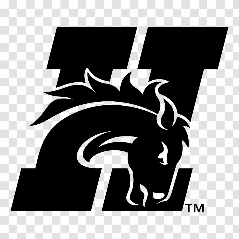 Hastings College Broncos Football Hamilton High School Denver Logo - Black And White Transparent PNG