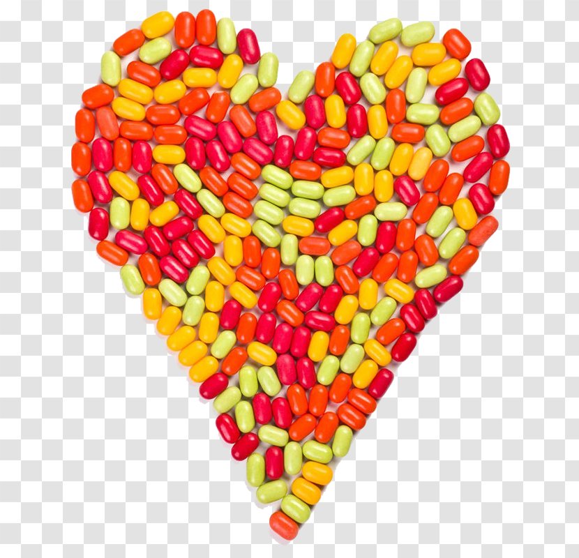 Jelly Bean Candy Sugar Sweetness - Silhouette - Heart-shaped Particles Transparent PNG