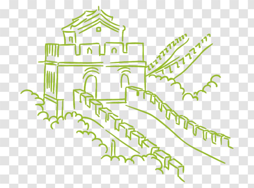 Great Wall Of China Drawing Vector Graphics Image Illustration Transparent PNG