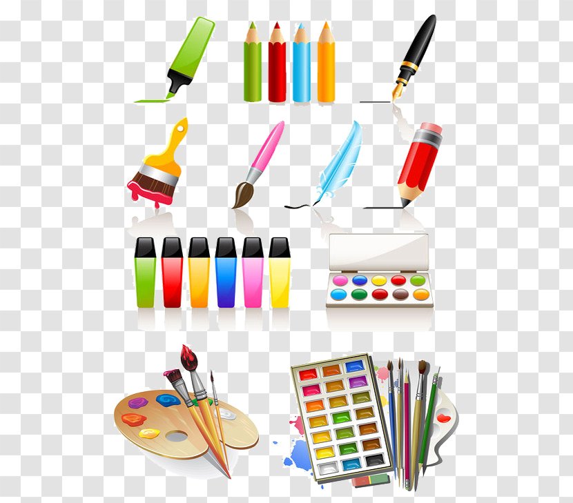 Technical Drawing Tool Painting - Brush - Great Combination Of Oil Sticks Transparent PNG