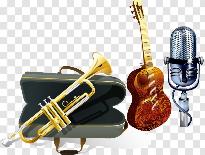 Musical Instrument Violin Trumpet Euclidean Vector - Flower - Microphone Transparent PNG