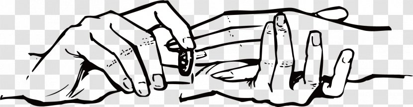 Handshake Cdr Drawing - Monochrome - Wearing A Diamond Ring Transparent PNG