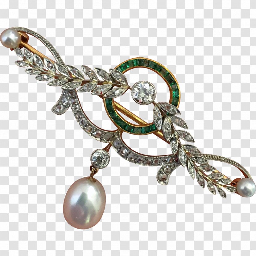 Edwardian Era Gemstone Brooch Gold Jewellery - Pearl Transparent PNG