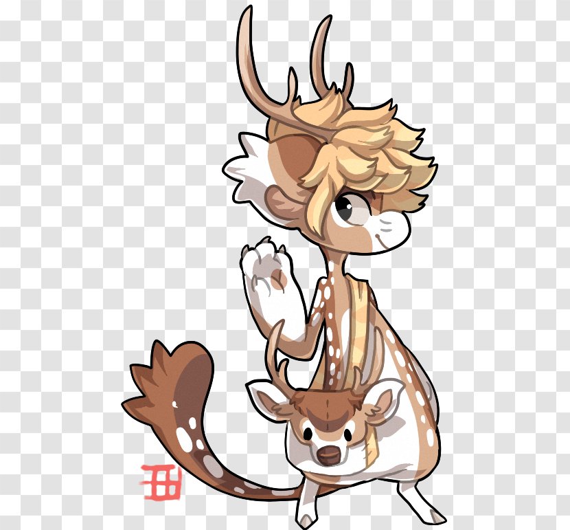 Reindeer Antler White-tailed Deer Art - Cartoon Transparent PNG