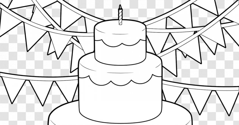 Drawing Line Art White Clip - Cartoon - Birthday Cake 60 Transparent PNG